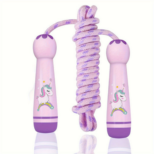 Braided Kids Jump Rope with Wooden Handles