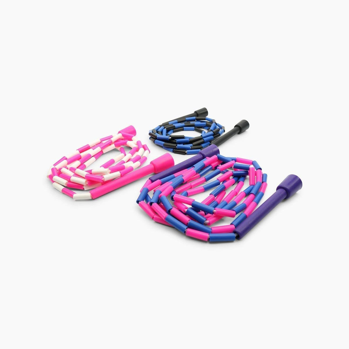 Purple Beaded Jump Rope with Plastic Segments – 9ft